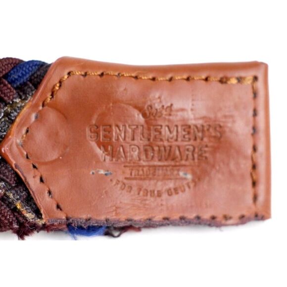 Gentlemen's Hardware BROWN LEATHER MULTICOLOR ELASTIC CORD MEN'S BELT 30-40 (B54 - Picture 7 of 14